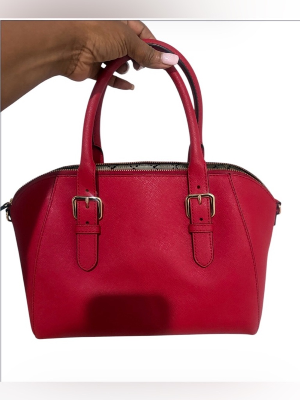 Kate Spade red satchel handbag- 2 Way Bag-Preowned - Picture 2 of 12
